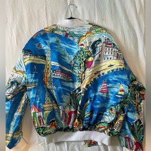 Vintage 80s 90s oversized souvenir bomber jacket printed